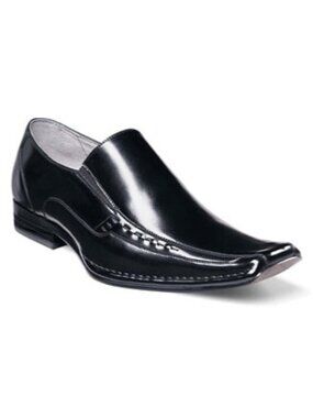New in Box Stacy Adams Templin Bike Toe Loafer Black Leather 8.5M
